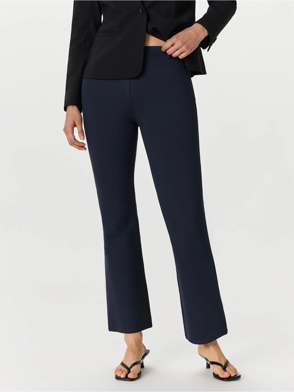 Quince Ultra-Stretch Ponte Bootcut Pants - Small - Navy - 28”